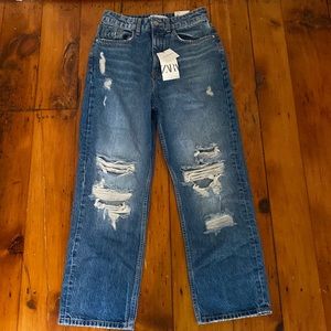 Zara High Rise Straight Jeans